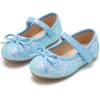 imageOtter MOMO ToddlerLittle Girls Mary Jane Ballerina Flats Size 13 Shoes Slipon School Party Dress ShoesD701blue