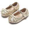 imageOtter MOMO ToddlerLittle Girls Mary Jane Ballerina Flats Size 13 Shoes Slipon School Party Dress ShoesD701gold