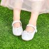 imageOtter MOMO ToddlerLittle Girls Mary Jane Ballerina Flats Size 13 Shoes Slipon School Party Dress ShoesD716white