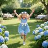 imageOtter MOMO ToddlerLittle Girls Mary Jane Ballerina Flats Size 13 Shoes Slipon School Party Dress ShoesDf18blue