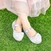 imageOtter MOMO ToddlerLittle Girls Mary Jane Ballerina Flats Size 13 Shoes Slipon School Party Dress ShoesDf716silver