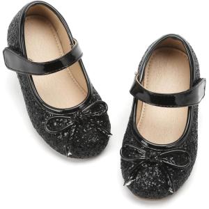 imageOtter MOMO ToddlerLittle Girls Mary Jane Ballerina Flats Size 13 Shoes Slipon School Party Dress ShoesD701black