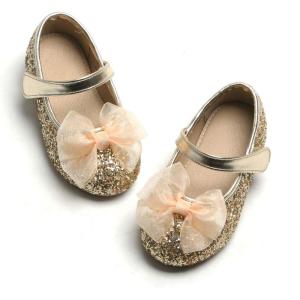 imageOtter MOMO ToddlerLittle Girls Mary Jane Ballerina Flats Size 13 Shoes Slipon School Party Dress ShoesD716gold