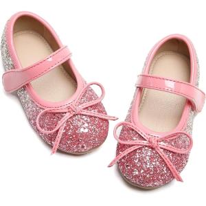 imageOtter MOMO ToddlerLittle Girls Mary Jane Ballerina Flats Size 13 Shoes Slipon School Party Dress ShoesD728red