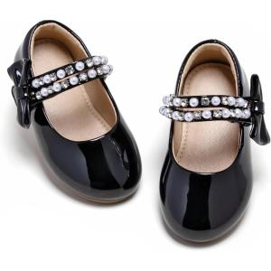 imageOtter MOMO ToddlerLittle Girls Mary Jane Ballerina Flats Size 13 Shoes Slipon School Party Dress ShoesDf12black