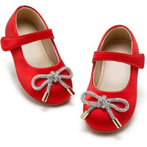 imageOtter MOMO ToddlerLittle Girls Mary Jane Ballerina Flats Size 13 Shoes Slipon School Party Dress ShoesDf17red