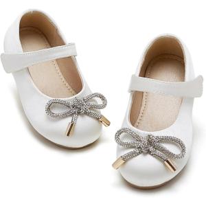 imageOtter MOMO ToddlerLittle Girls Mary Jane Ballerina Flats Size 13 Shoes Slipon School Party Dress ShoesDf17white