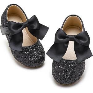 imageOtter MOMO ToddlerLittle Girls Mary Jane Ballerina Flats Size 13 Shoes Slipon School Party Dress ShoesDf18black