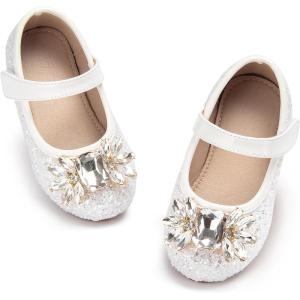 imageOtter MOMO ToddlerLittle Girls Mary Jane Ballerina Flats Size 13 Shoes Slipon School Party Dress ShoesDf31white