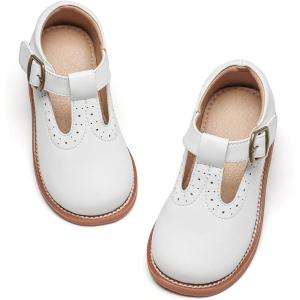 imageOtter MOMO ToddlerLittle Girls Mary Jane Slipon School Uniform Party Dress ShoesD730white