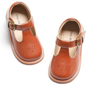 imageOtter MOMO ToddlerLittle Girls Mary Jane Slipon School Uniform Party Dress ShoesD750brown