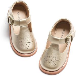 imageOtter MOMO ToddlerLittle Girls Mary Jane Slipon School Uniform Party Dress ShoesD750gold