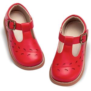 imageOtter MOMO ToddlerLittle Girls Mary Jane Slipon School Uniform Party Dress ShoesD758red