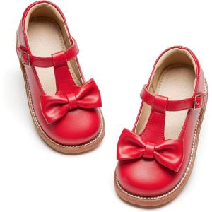 imageOtter MOMO ToddlerLittle Girls Mary Jane Slipon School Uniform Party Dress ShoesD760red