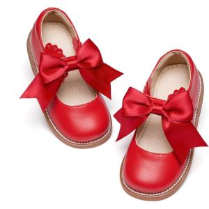 imageOtter MOMO ToddlerLittle Girls Mary Jane Slipon School Uniform Party Dress ShoesD761red