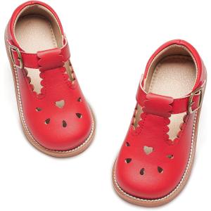 imageOtter MOMO ToddlerLittle Girls Mary Jane Slipon School Uniform Party Dress ShoesD765red