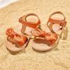 imageOtter MOMO Girls Open Toe Princess Flat Sandals with Comfort Sole Summer SandalsD721brown