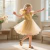 imageOtter MOMO Girls Open Toe Princess Flat Sandals with Comfort Sole Summer SandalsD742 Gold