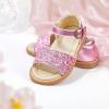 imageOtter MOMO Girls Open Toe Princess Flat Sandals with Comfort Sole Summer SandalsD742 Pink