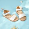 imageOtter MOMO Girls Open Toe Princess Flat Sandals with Comfort Sole Summer SandalsD742 White