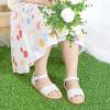 imageOtter MOMO Girls Open Toe Princess Flat Sandals with Comfort Sole Summer SandalsD742 White