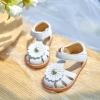 imageOtter MOMO Girls Open Toe Princess Flat Sandals with Comfort Sole Summer SandalsDs05 White