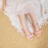 imageOtter MOMO Girls Open Toe Princess Flat Sandals with Comfort Sole Summer SandalsDs08pink