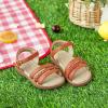 imageOtter MOMO Girls Open Toe Princess Flat Sandals with Comfort Sole Summer SandalsDt01 Brown