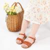 imageOtter MOMO Girls Open Toe Princess Flat Sandals with Comfort Sole Summer SandalsDt01 Brown