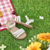 imageOtter MOMO Girls Open Toe Princess Flat Sandals with Comfort Sole Summer SandalsDt01 White