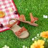 imageOtter MOMO Girls Open Toe Princess Flat Sandals with Comfort Sole Summer SandalsDt02 Brown