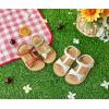 imageOtter MOMO Girls Open Toe Princess Flat Sandals with Comfort Sole Summer SandalsDt03 Brown