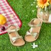 imageOtter MOMO Girls Open Toe Princess Flat Sandals with Comfort Sole Summer SandalsDt03 Gold