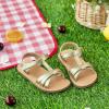 imageOtter MOMO Girls Open Toe Princess Flat Sandals with Comfort Sole Summer SandalsDt03 Gold
