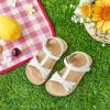 imageOtter MOMO Girls Open Toe Princess Flat Sandals with Comfort Sole Summer SandalsDt03 White