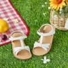 imageOtter MOMO Girls Open Toe Princess Flat Sandals with Comfort Sole Summer SandalsDt03 White
