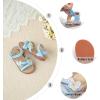 imageOtter MOMO Girls Open Toe Princess Flat Sandals with Comfort Sole Summer SandalsDt04 Blue