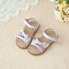 imageOtter MOMO Girls Open Toe Princess Flat Sandals with Comfort Sole Summer SandalsDt04 Purple