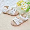 imageOtter MOMO Girls Open Toe Princess Flat Sandals with Comfort Sole Summer SandalsDt04 White
