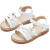 imageOtter MOMO Girls Open Toe Princess Flat Sandals with Comfort Sole Summer SandalsDt04 White