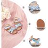 imageOtter MOMO Girls Open Toe Princess Flat Sandals with Comfort Sole Summer SandalsDt05 Blue