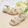 imageOtter MOMO Girls Open Toe Princess Flat Sandals with Comfort Sole Summer SandalsDt05 Gold