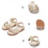 imageOtter MOMO Girls Open Toe Princess Flat Sandals with Comfort Sole Summer SandalsDt05 Gold