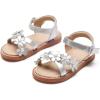 imageOtter MOMO Girls Open Toe Princess Flat Sandals with Comfort Sole Summer SandalsDt05 Silver