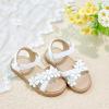 imageOtter MOMO Girls Open Toe Princess Flat Sandals with Comfort Sole Summer SandalsDt05 White