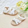 imageOtter MOMO Girls Open Toe Princess Flat Sandals with Comfort Sole Summer SandalsDt05 White