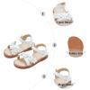 imageOtter MOMO Girls Open Toe Princess Flat Sandals with Comfort Sole Summer SandalsDt05 White