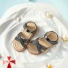 imageOtter MOMO Girls Open Toe Princess Flat Sandals with Comfort Sole Summer SandalsDt06 Black