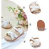 imageOtter MOMO Girls Open Toe Princess Flat Sandals with Comfort Sole Summer SandalsDt06 White