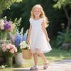 imageOtter MOMO Girls Open Toe Princess Flat Sandals with Comfort Sole Summer SandalsDt06 White
